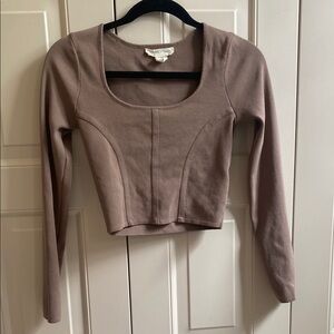 Women's Brown Long Sleeve Top
